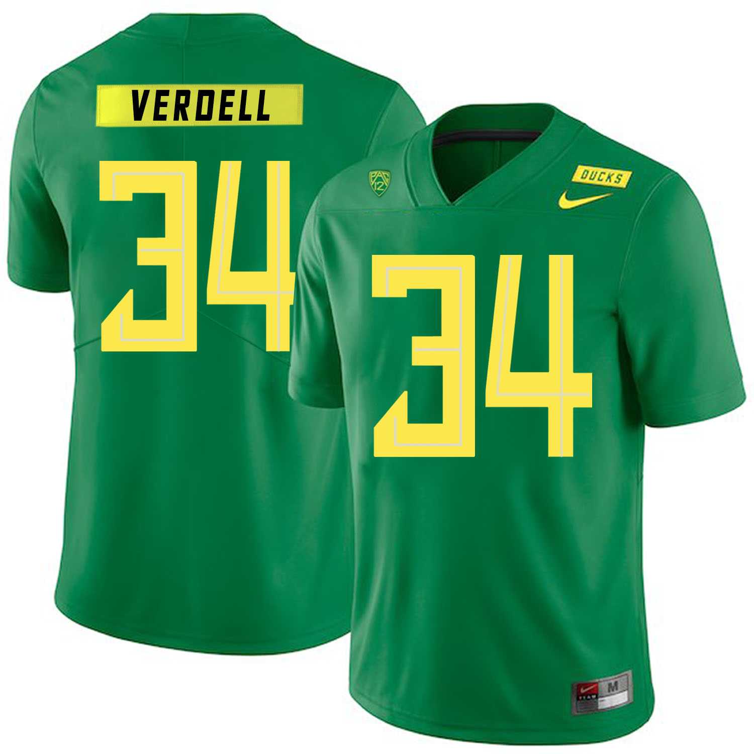 Oregon Ducks #34 CJ Verdell Apple Green Nike College Football Jersey